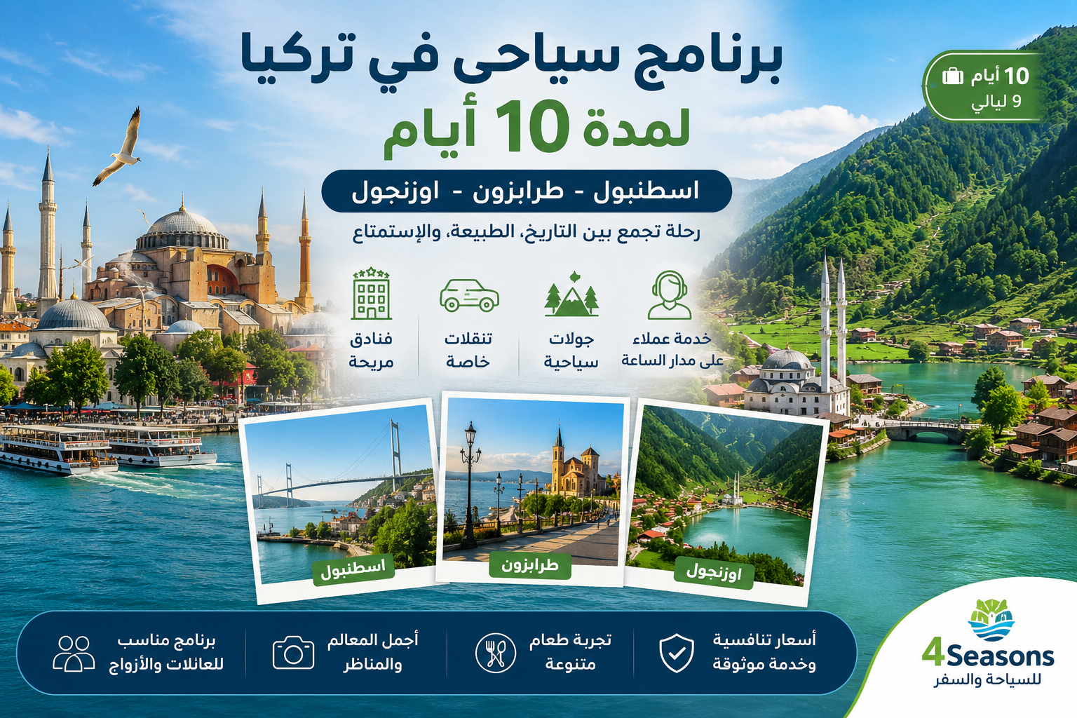 برنامج سياحي في تركيا لمدة 10 ايام